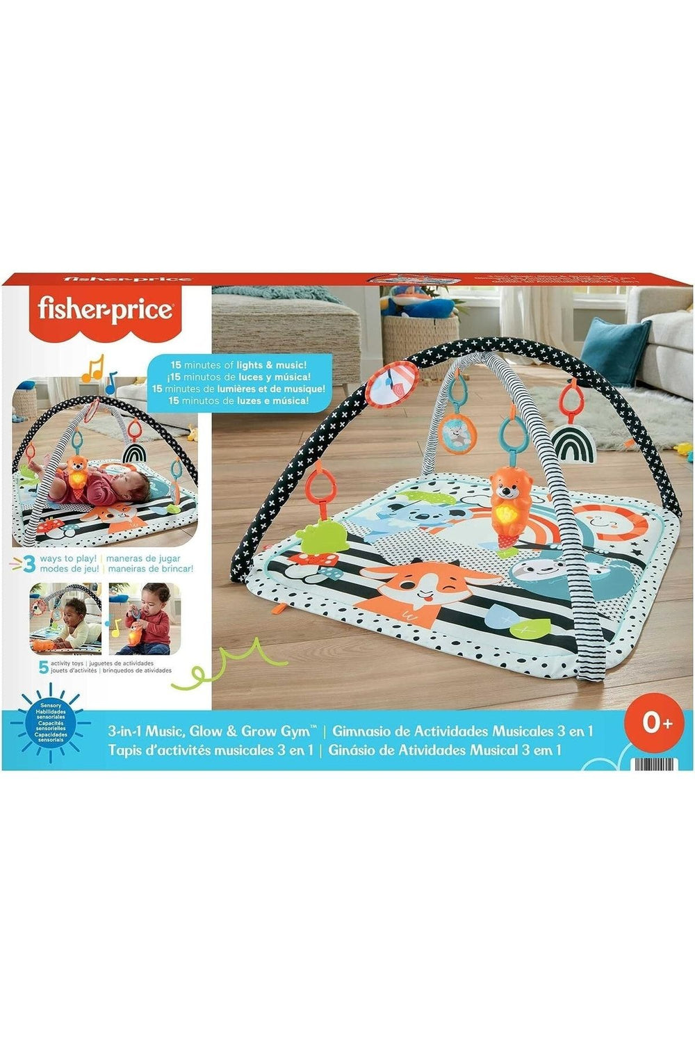 FISHER PRICE Fisher-price, Neşeli Hayvanlar 3ü1 Arada Jimnastik Merkezi Hbp41