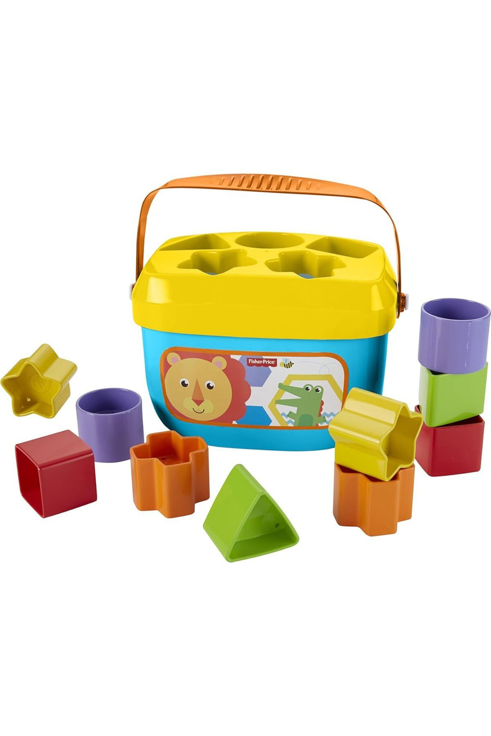 FISHER PRICE Fisher-Price Renkli Bloklar - Kova ve 10 Adet Blok Yerleştirme Oyunu FFC84