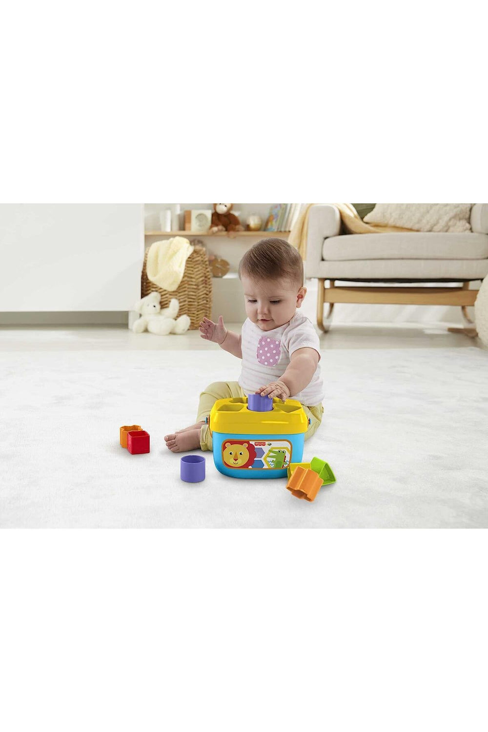 FISHER PRICE Fisher-Price Renkli Bloklar - Kova ve 10 Adet Blok Yerleştirme Oyunu FFC84