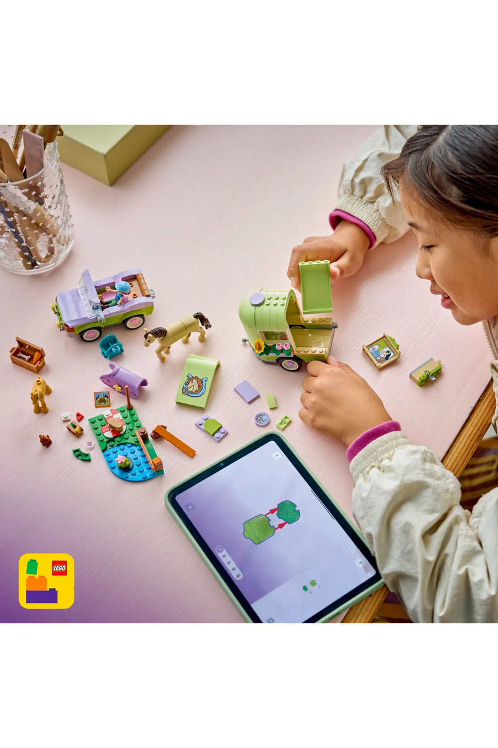 ® Friends At ve Tay Römorku 42695 – 7+ Yaratıcı Oyuncak Yapım Seti (279 Parça)