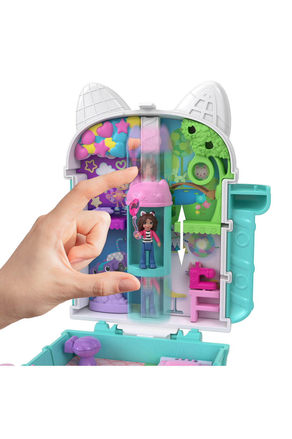 Gabby's Dollhouse mikro bebekler ve mini oyun seti, 9 aksesuar JFV02