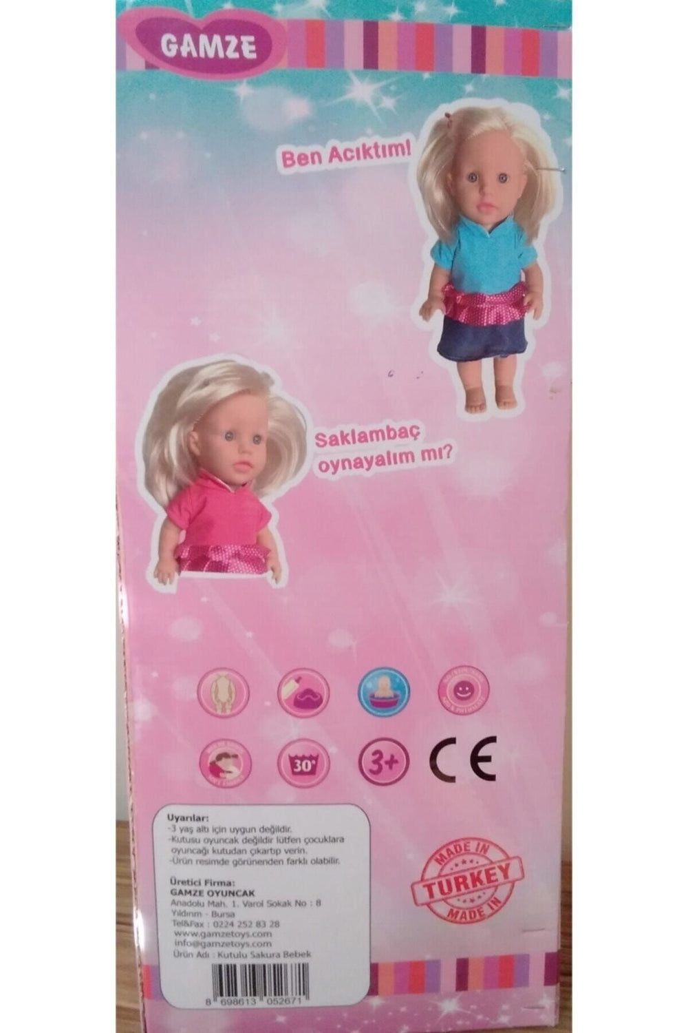 Gamze Oyuncak Konuşan Et Bebek Kahverengi Saçlı Kutulu
