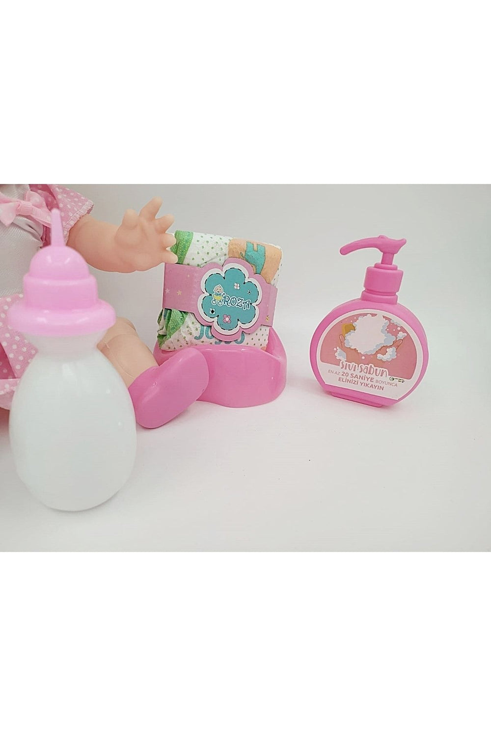 Global Toys Altını Islatan 8 Farklı Türkçe Cümle Kuran Biberon Ve Emzikli 32 Cm Roza Bebek