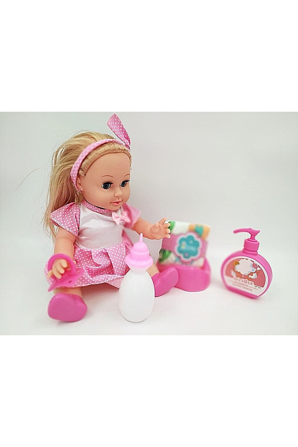 Global Toys Altını Islatan 8 Farklı Türkçe Cümle Kuran Biberon Ve Emzikli 32 Cm Roza Bebek
