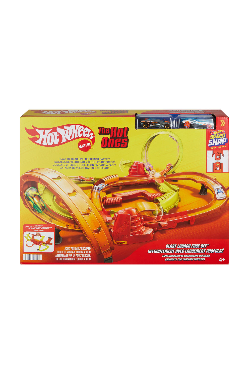 Hot Ones Turbo Oyun Parkuru ve 1:64 ölçekli 2 adet oyuncak araba JFH35