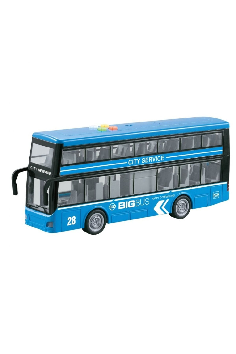 Işıklı Sesli Çift Katlı Sürtmeli Turist Otobüsü 1:16 Ölçekli