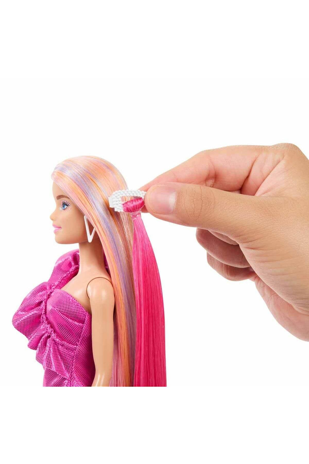 JDC85 Barbie Upuzun Muhteşem Saçlı Bebekler Pembe Saçlı Bebek