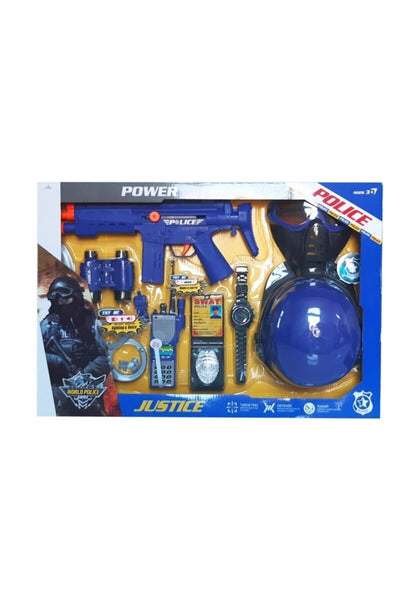 Kasklı Telsizli Polis Seti