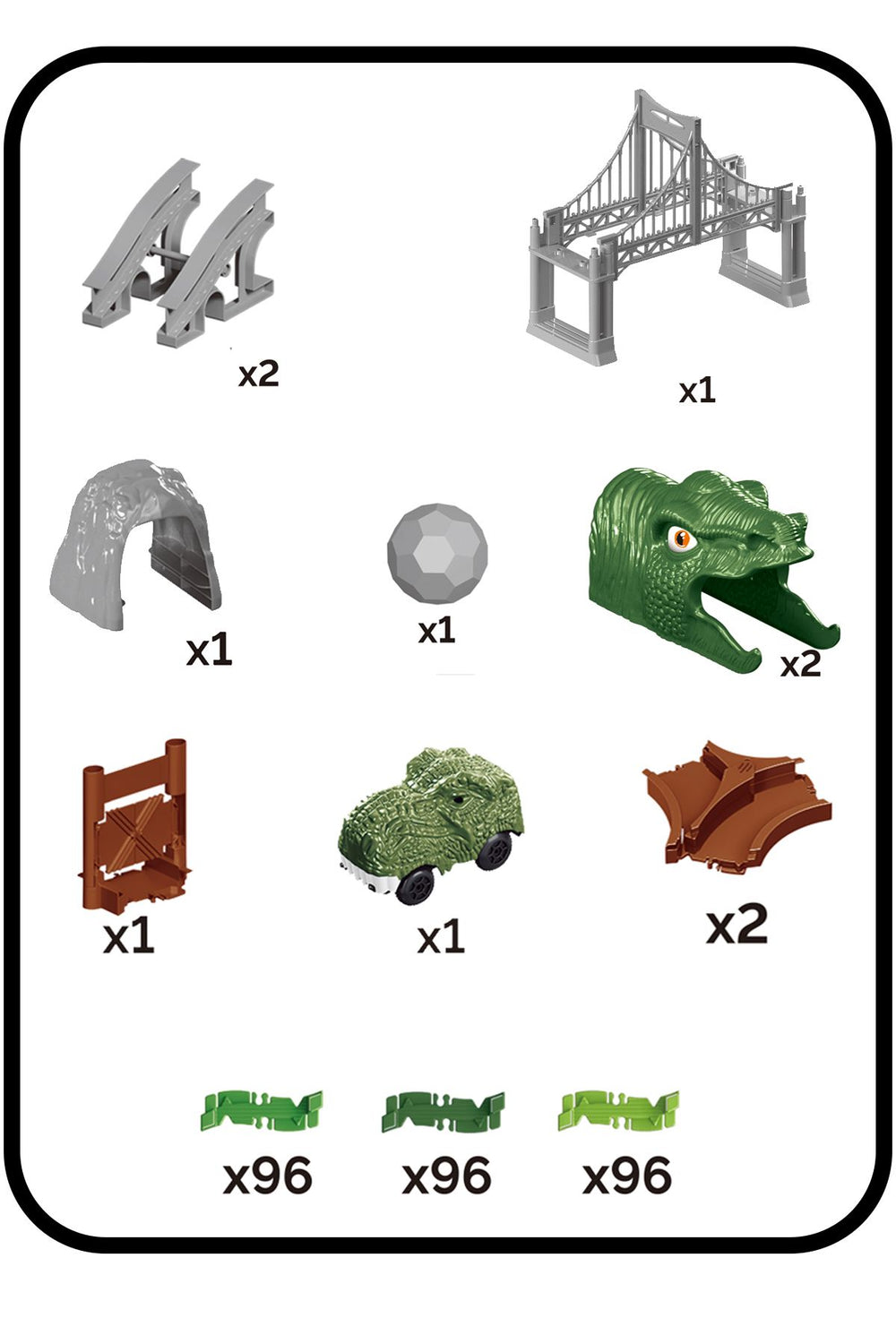 Kayyum Oyuncak Dinosaur Tracks 288 Parça Dinozor Temalı Hareketli Raylar Full Set Dinozor Arabalı
