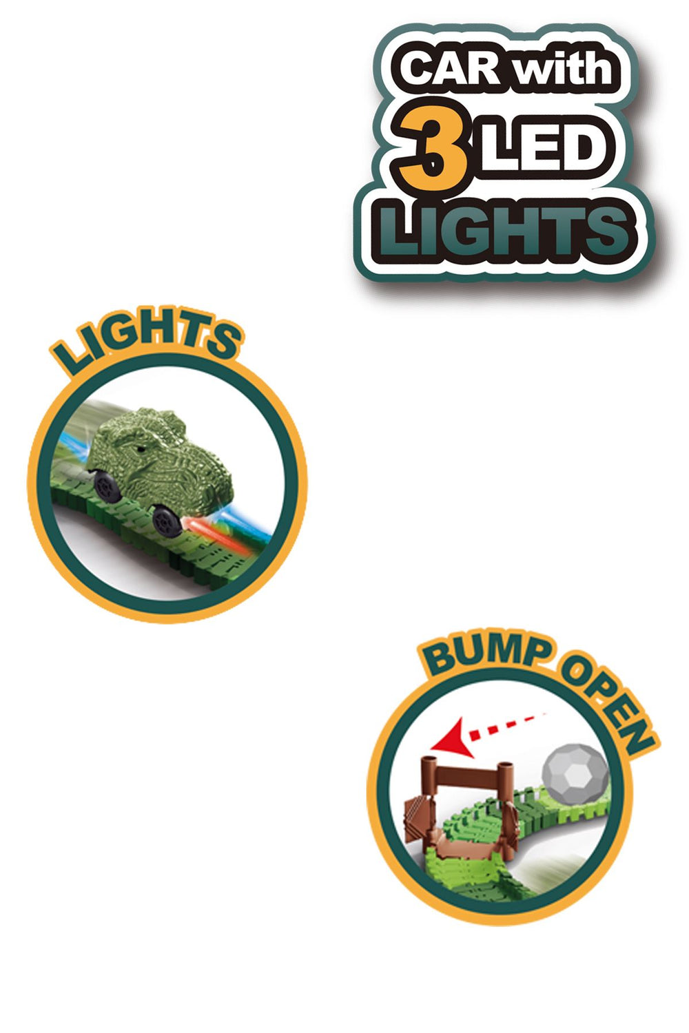 Kayyum Oyuncak Dinosaur Tracks 288 Parça Dinozor Temalı Hareketli Raylar Full Set Dinozor Arabalı