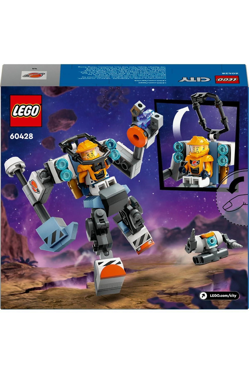 LEGO ® City Uzay İnşaat Robotu 60428 -  Yaratıcı Oyuncak Yapım Seti (140 Parça)