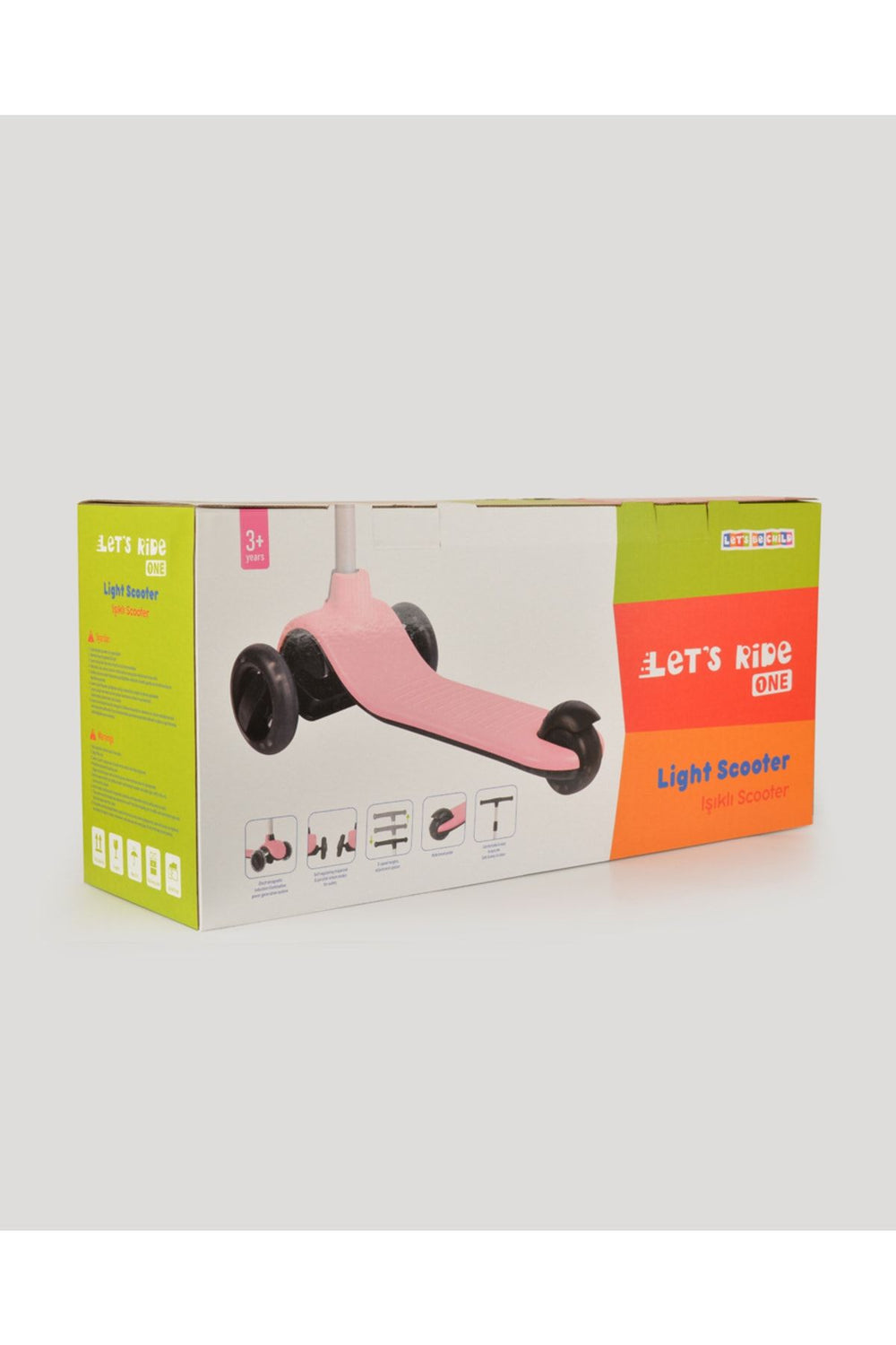 let's be child Lc Let\'s Ride Scooter-pembe Renk, Işıklı Teker