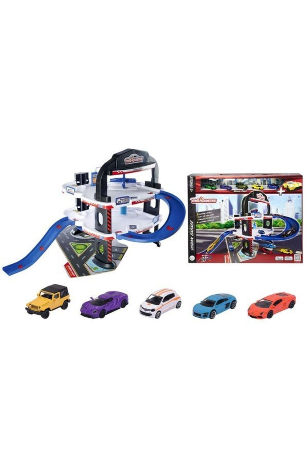 Majorette Urban Garage + 5 Cars