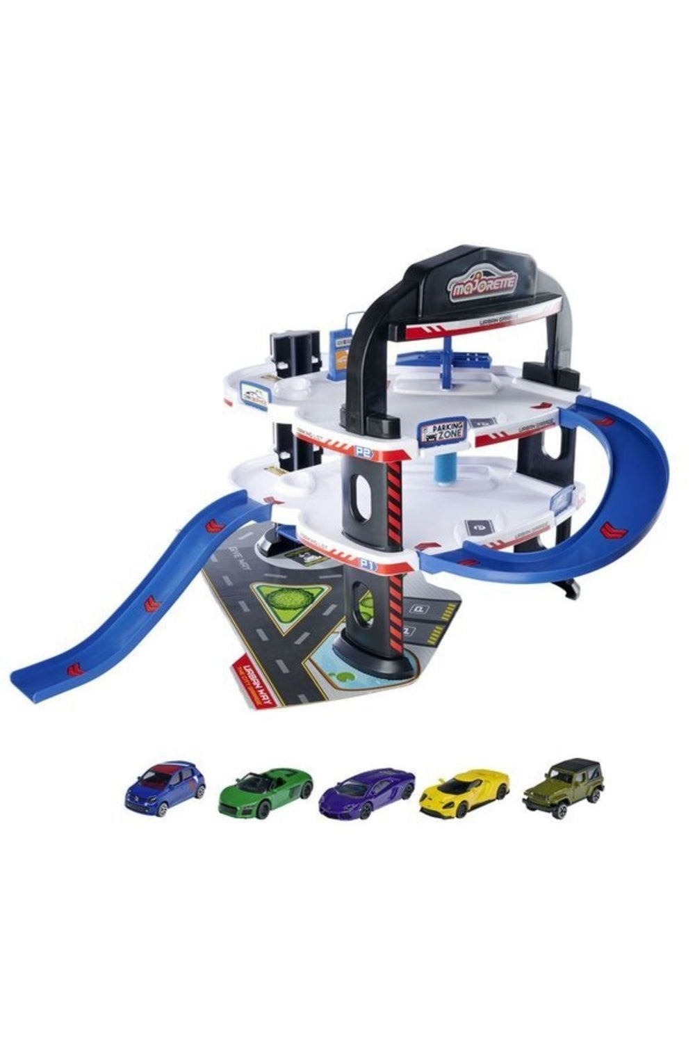 Majorette Urban Garage + 5 Cars