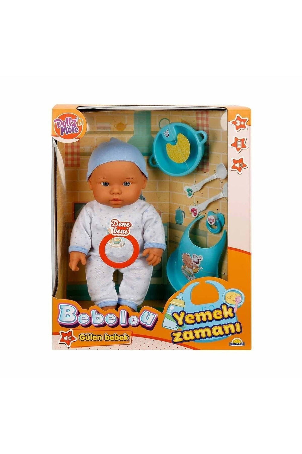 Marka 030021 , Bebelou Yemek Zamanı Sesli Bebek Seti 35 Cm / +3 Yaş