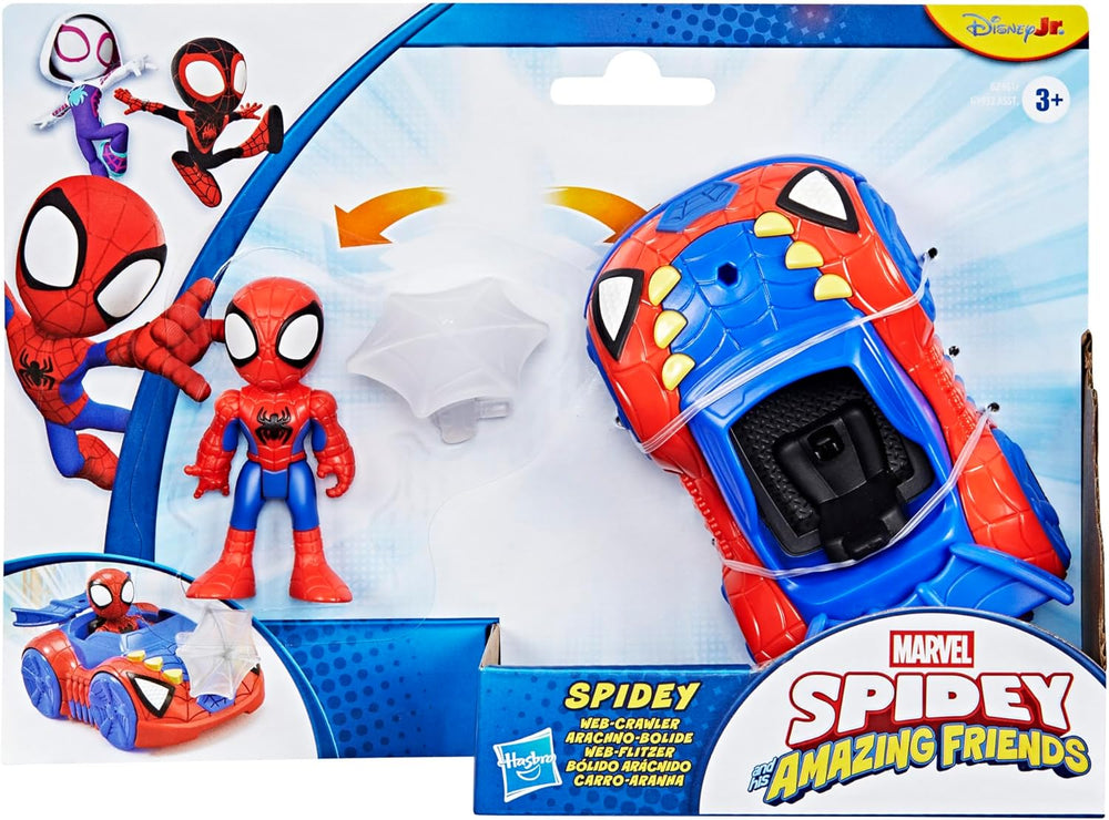 Marvel Spidey and His Amazing Friends Spidey Web Crawler Aksiyon Figürü ve Oyuncak Araba