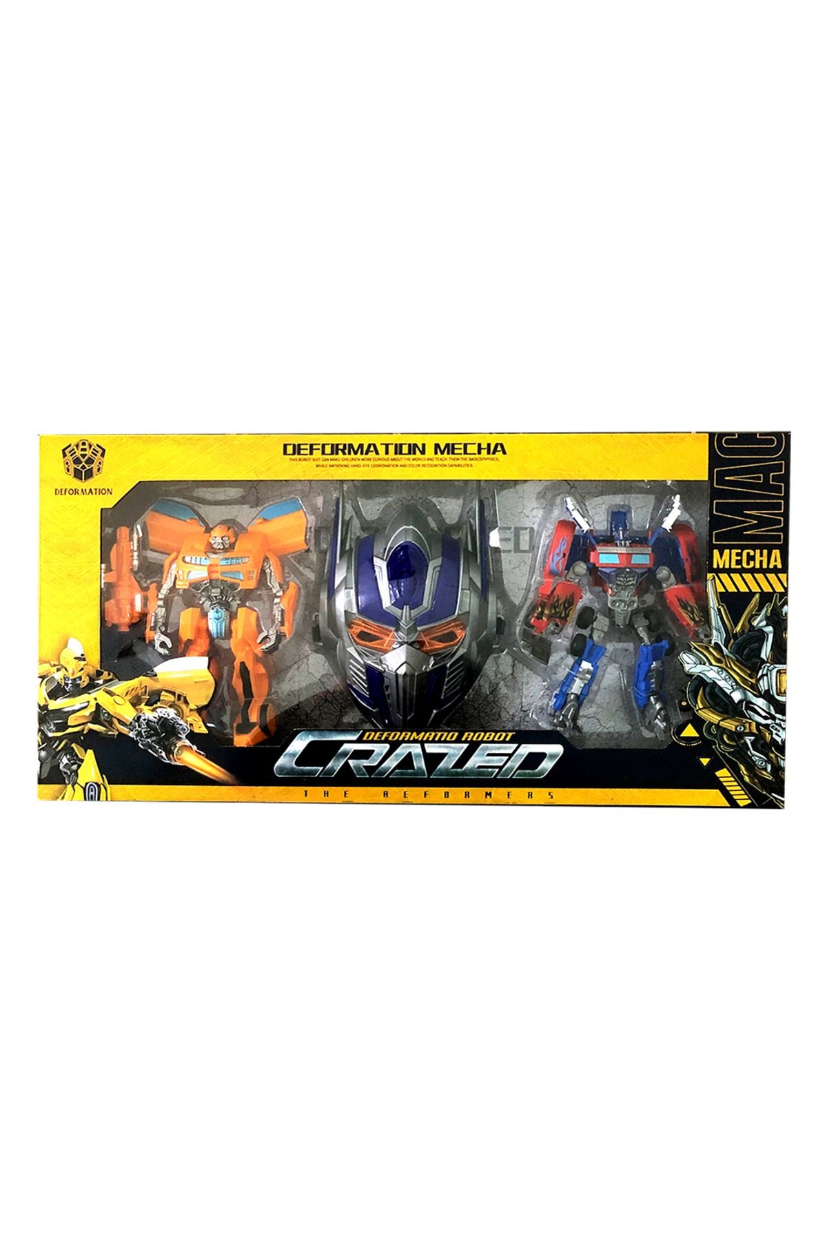 Maskeli Dönüşen Transformes Robot Seti 2li Robot