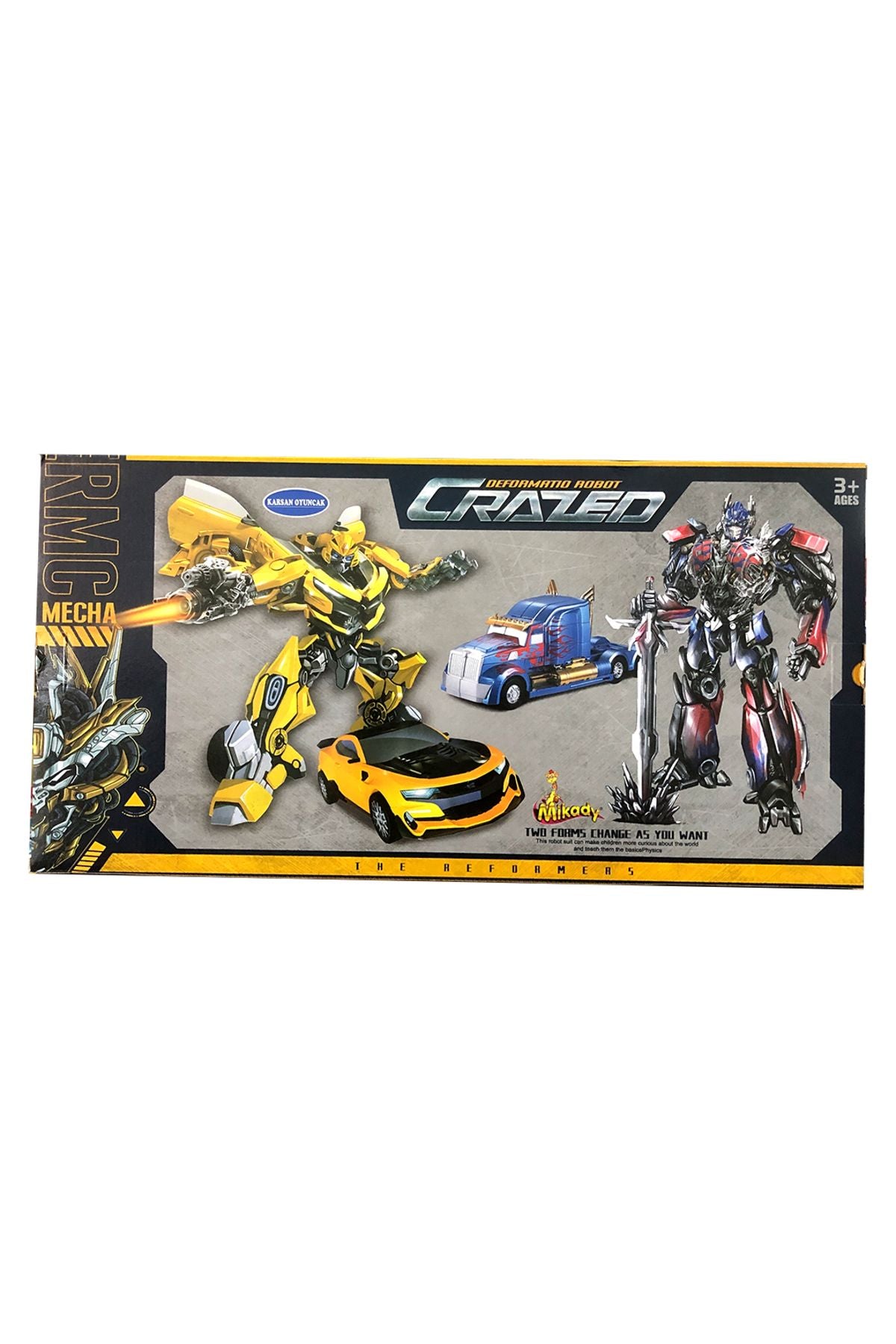 Maskeli Dönüşen Transformes Robot Seti 2li Robot
