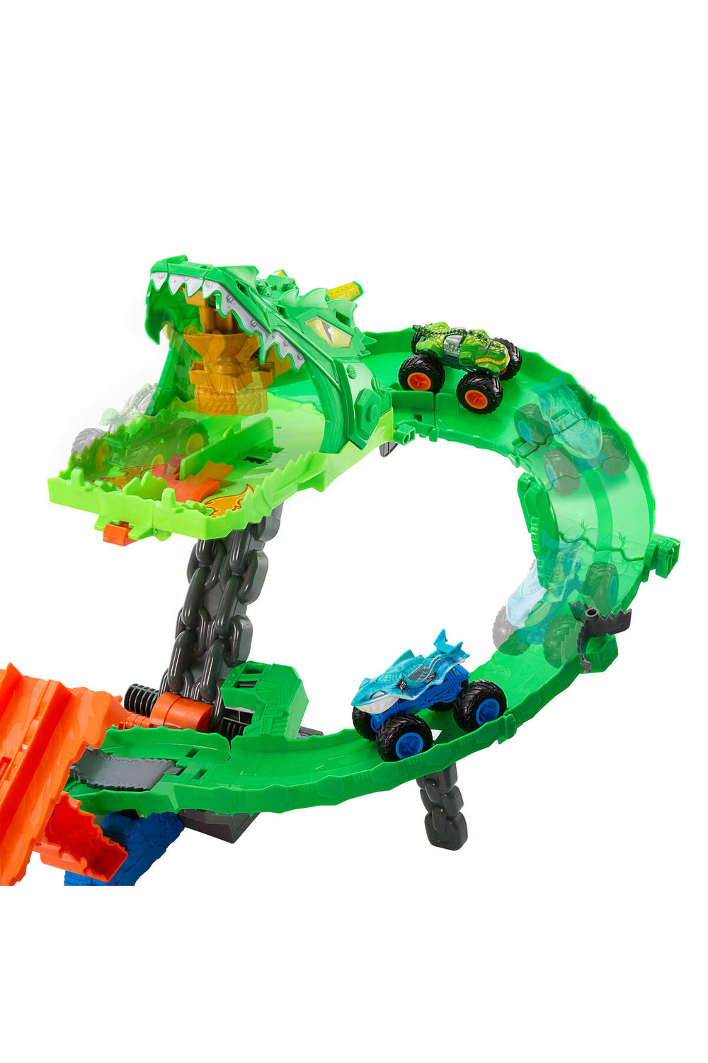 Monster Trucks Köpek Balığı ve Dinozor Korkunç Ejderhaya Karşı oyun seti JFR06