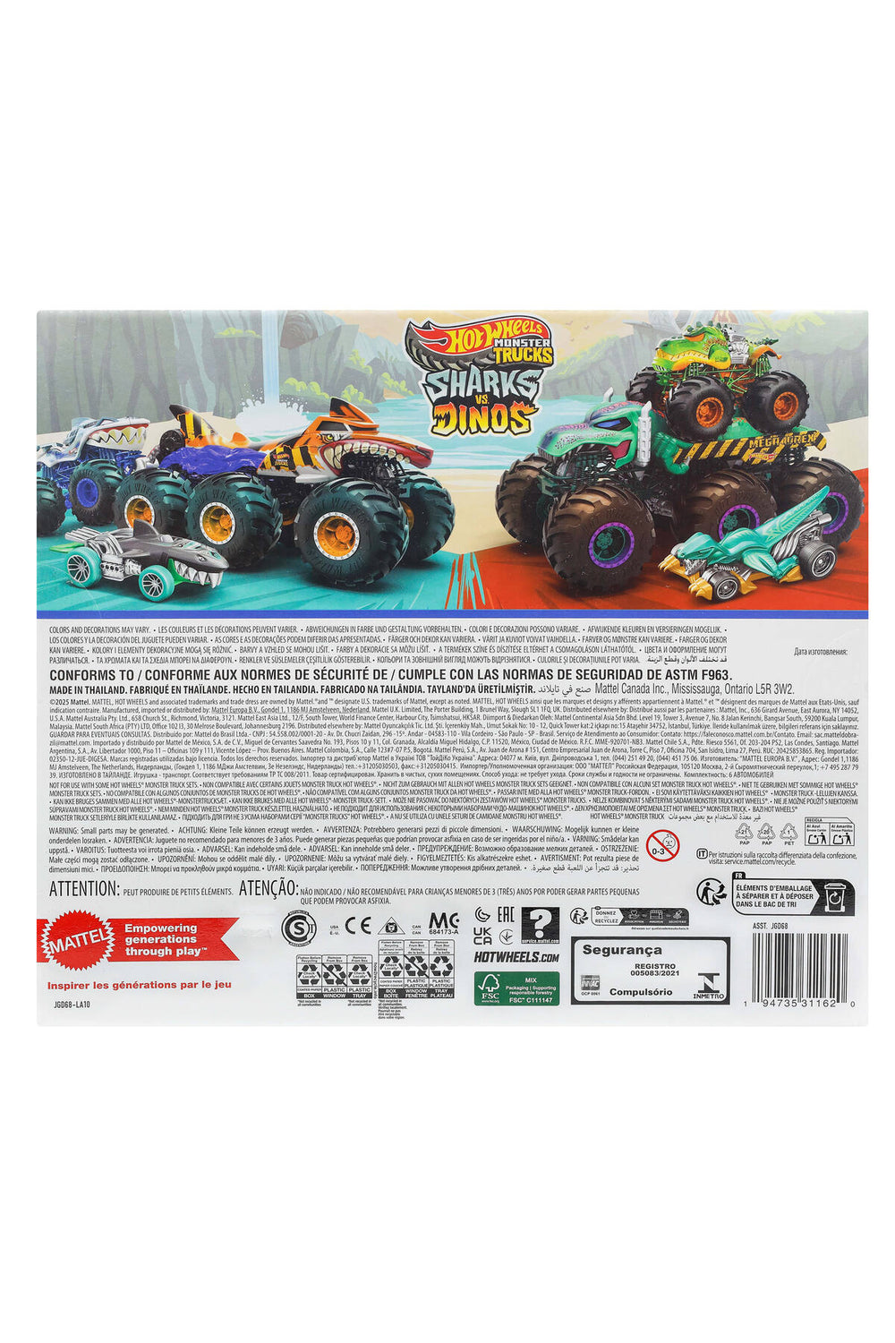 ® Monster Trucks Sharks & Dinos Araçlar Paketi JGD68