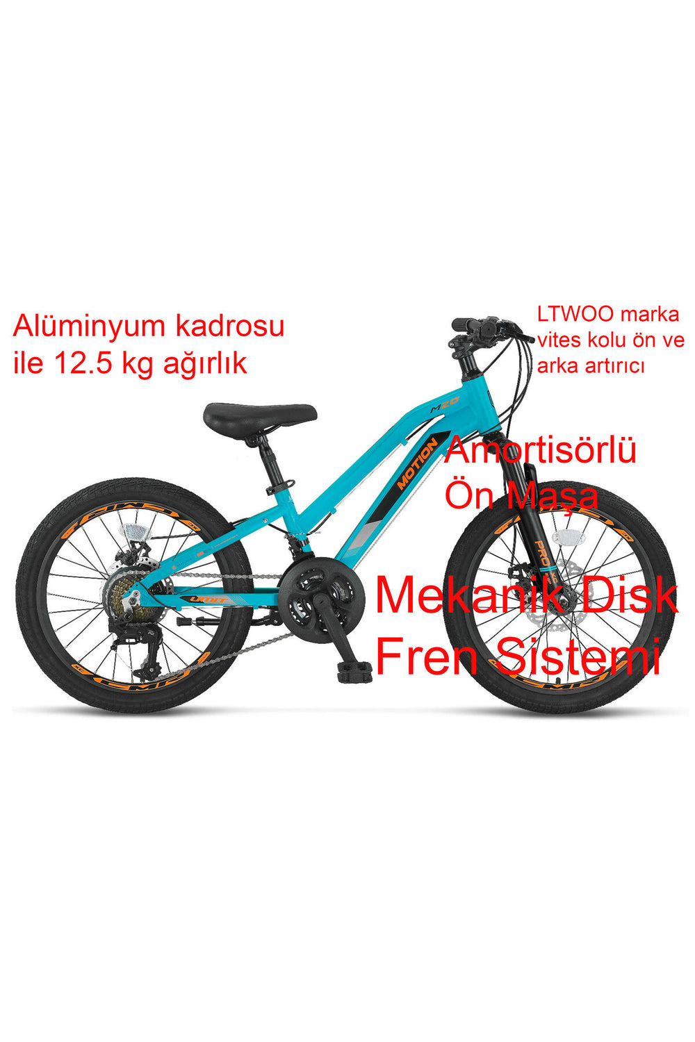 Ümit Motion 2079 MD 21 Vites 20 Jant Çocuk Bisikleti Turkuaz