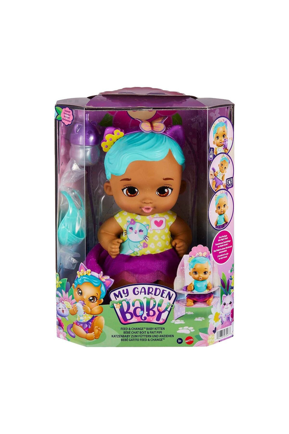 My Garden Baby Hhl22 Yavru Kedi Bebeğimin Bakım Zamanı - Mavi Saçlı Bebek My Garden Baby