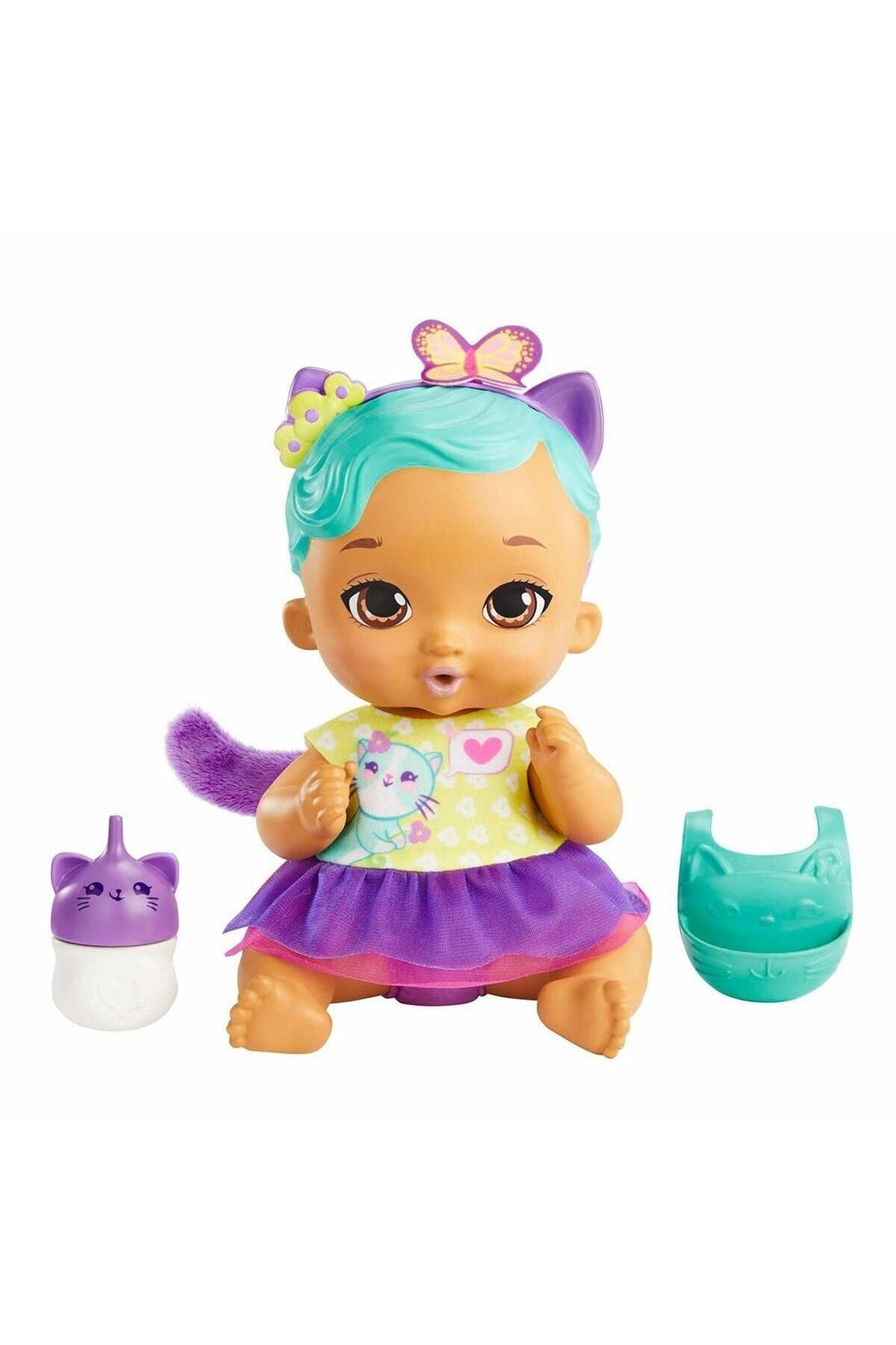 My Garden Baby Hhl22 Yavru Kedi Bebeğimin Bakım Zamanı - Mavi Saçlı Bebek My Garden Baby