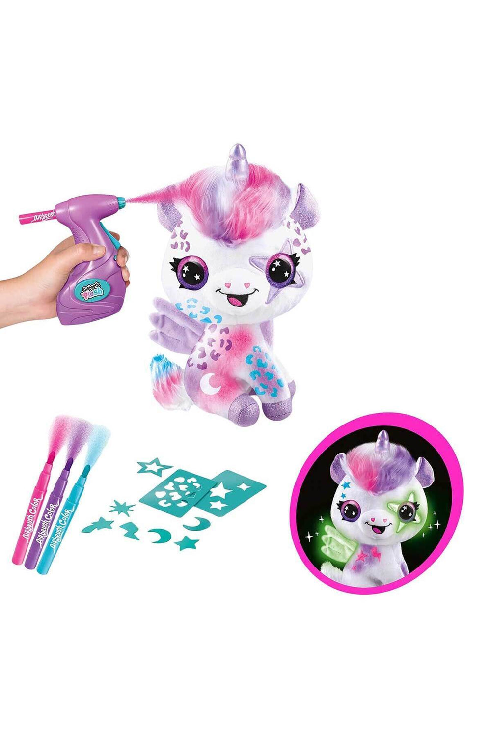 Nessiworld 28788 Airbrush Peluş Karanlıkta Parlayan Sihirli Unicorn -Sunman