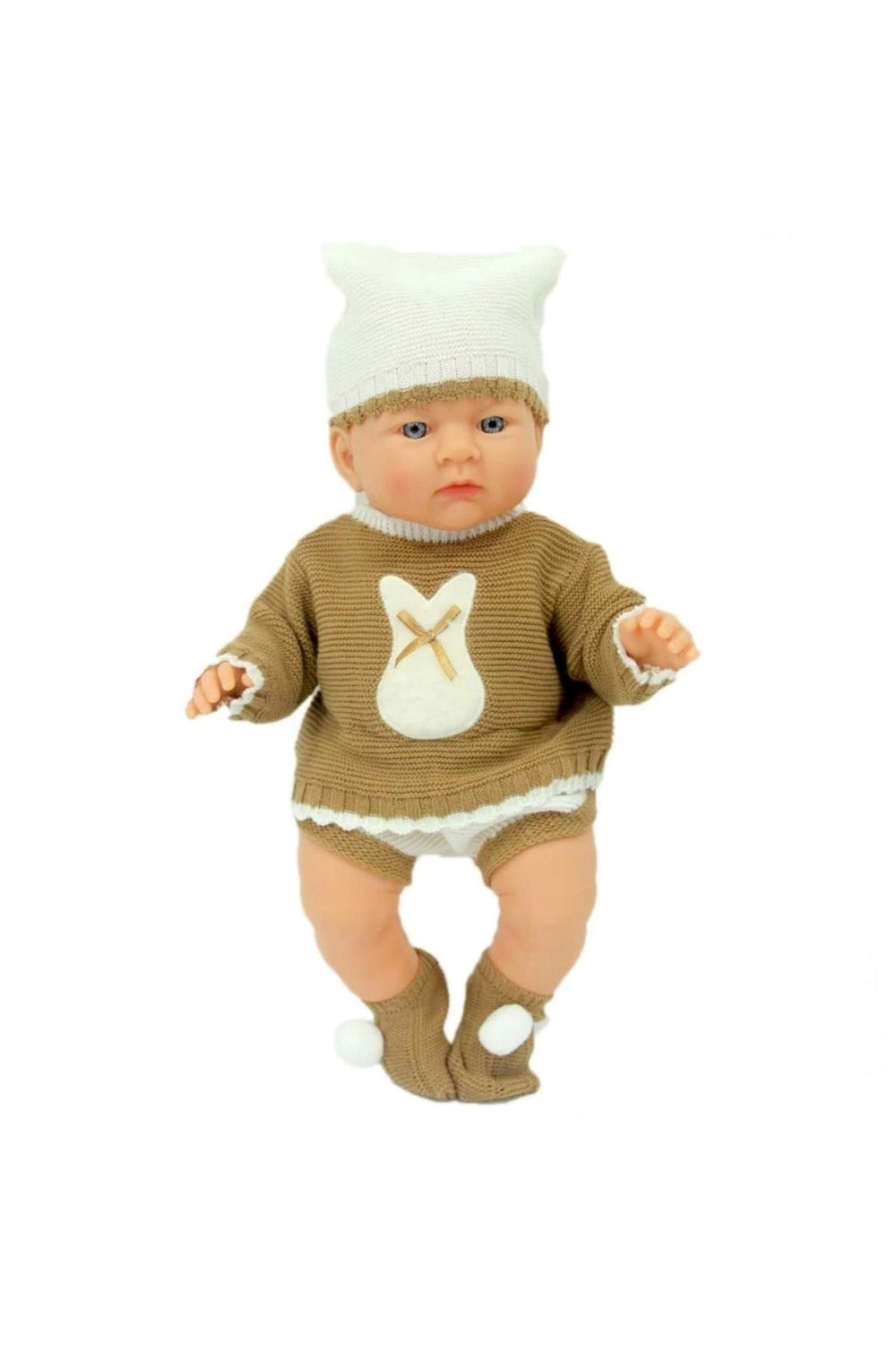 Nessiworld Yeni Doğmuş Kahve Bej Elbiseli Azra Bebek