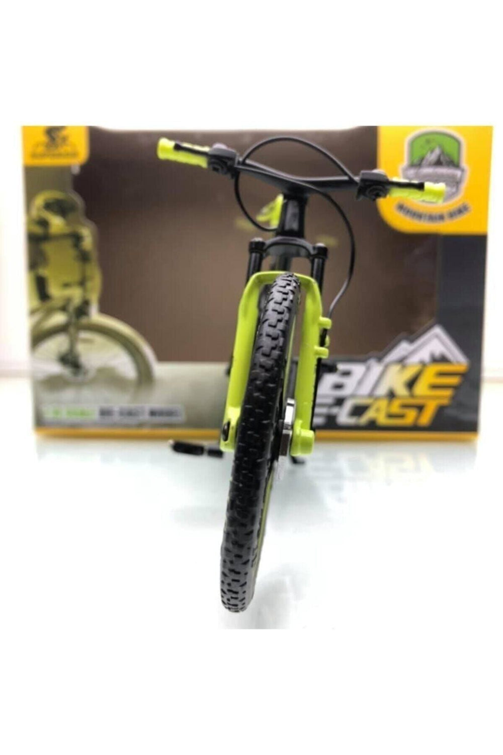 osman kızılkaya Mountain Bike Siyah - Yeşil 1:10 Ölçek Metal Model Oyuncak Bisiklet