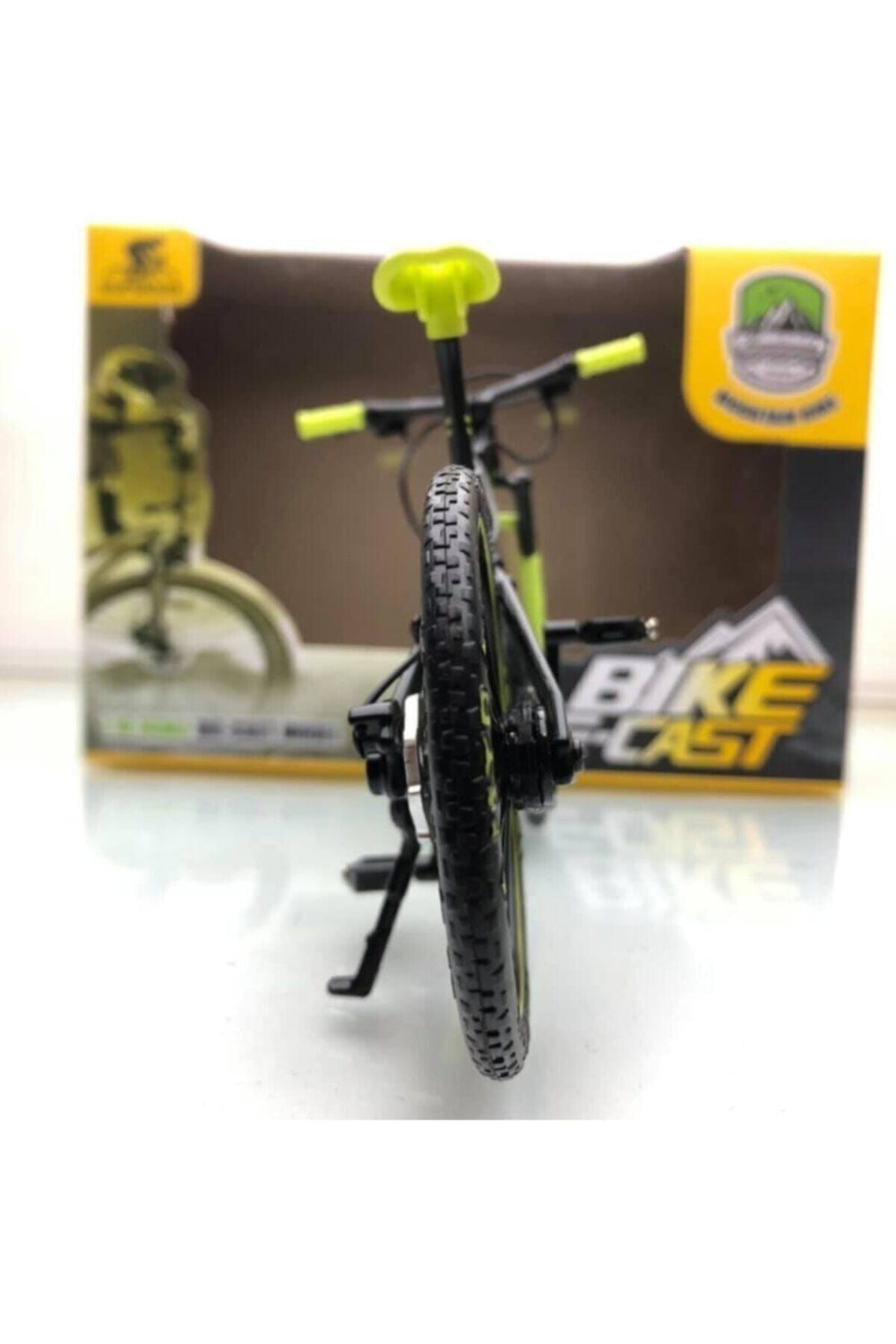 osman kızılkaya Mountain Bike Siyah - Yeşil 1:10 Ölçek Metal Model Oyuncak Bisiklet