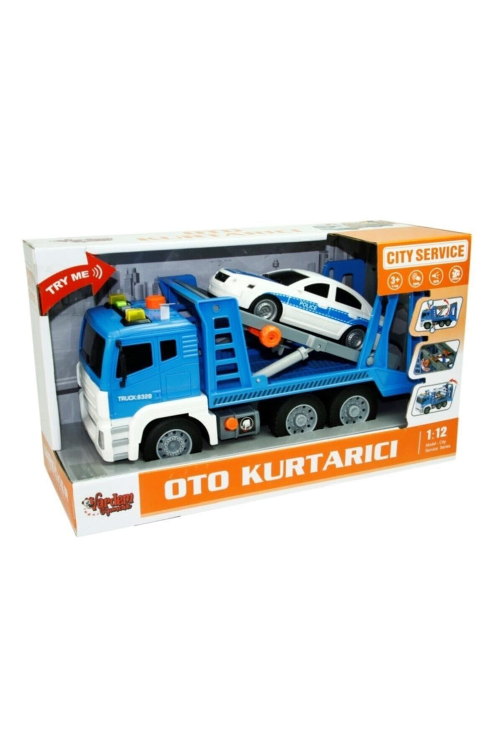 Oyuncak 1:12 Sürtmeli Sesli Işıklı Oto Kurtarıcı