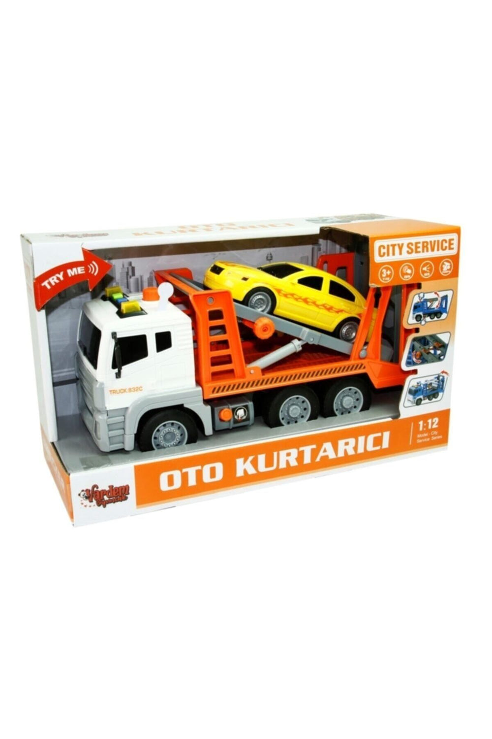 Oyuncak 1:12 Sürtmeli Sesli Işıklı Oto Kurtarıcı