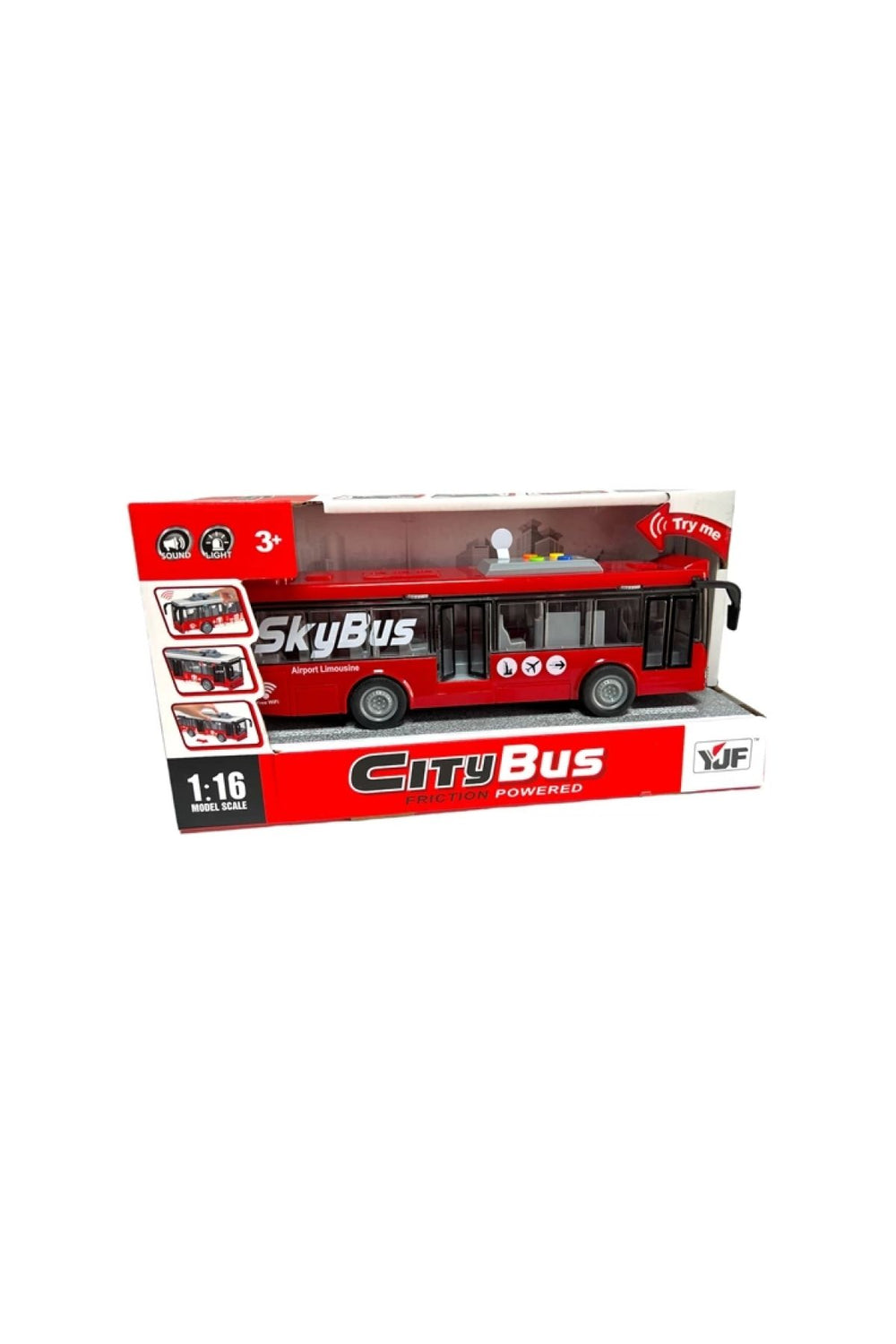 PASİFİK 1119-4 CITY BUS SESLİ IŞIKLI PİLLİ OTOBÜS 1:16 3+
