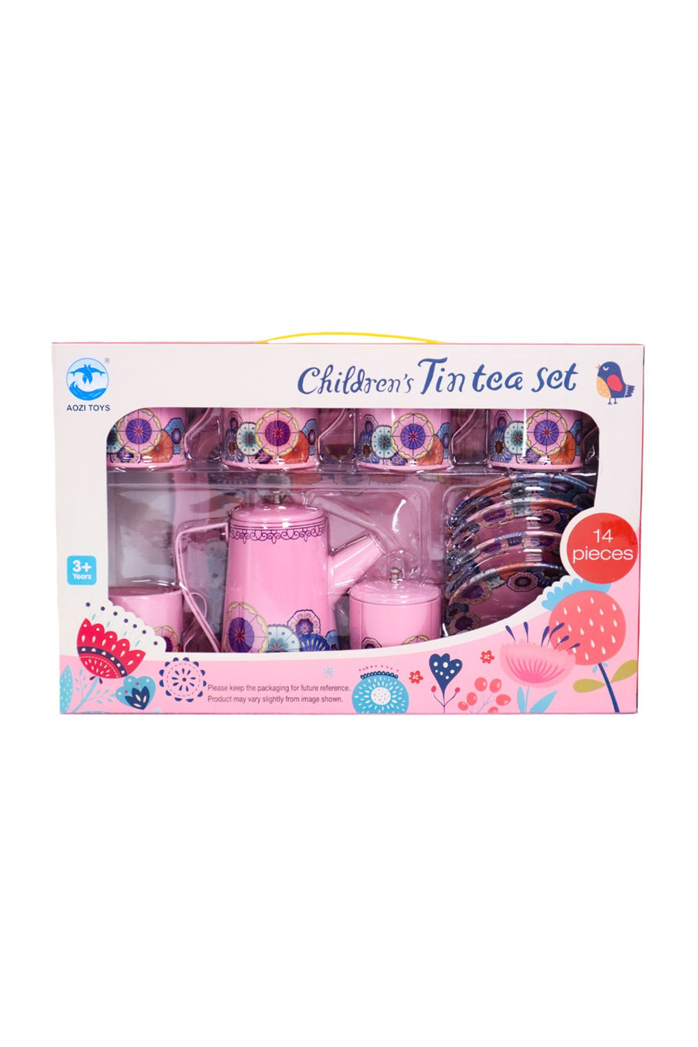 PEMBE METAL ÇAY SETİ 9 PARÇA