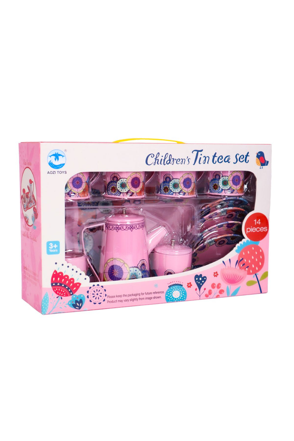 PEMBE METAL ÇAY SETİ 9 PARÇA