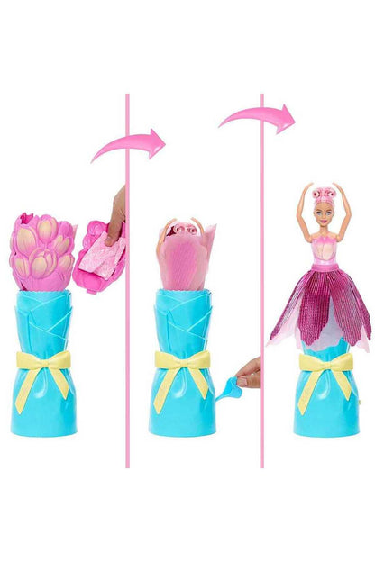 Barbie Petal Pop Barbie Bebek ve Aksesuarları Lale Oyun Seti JMF57