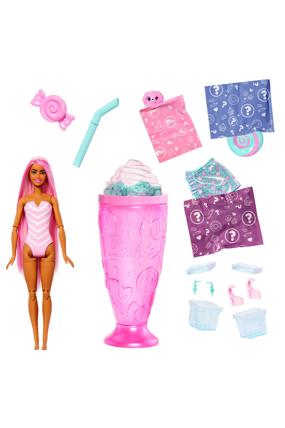 ® Pop Reveal™ Bebek Serisi ve aksesuar seti, Şeker Kız ve evcil hayvanı JFY62
