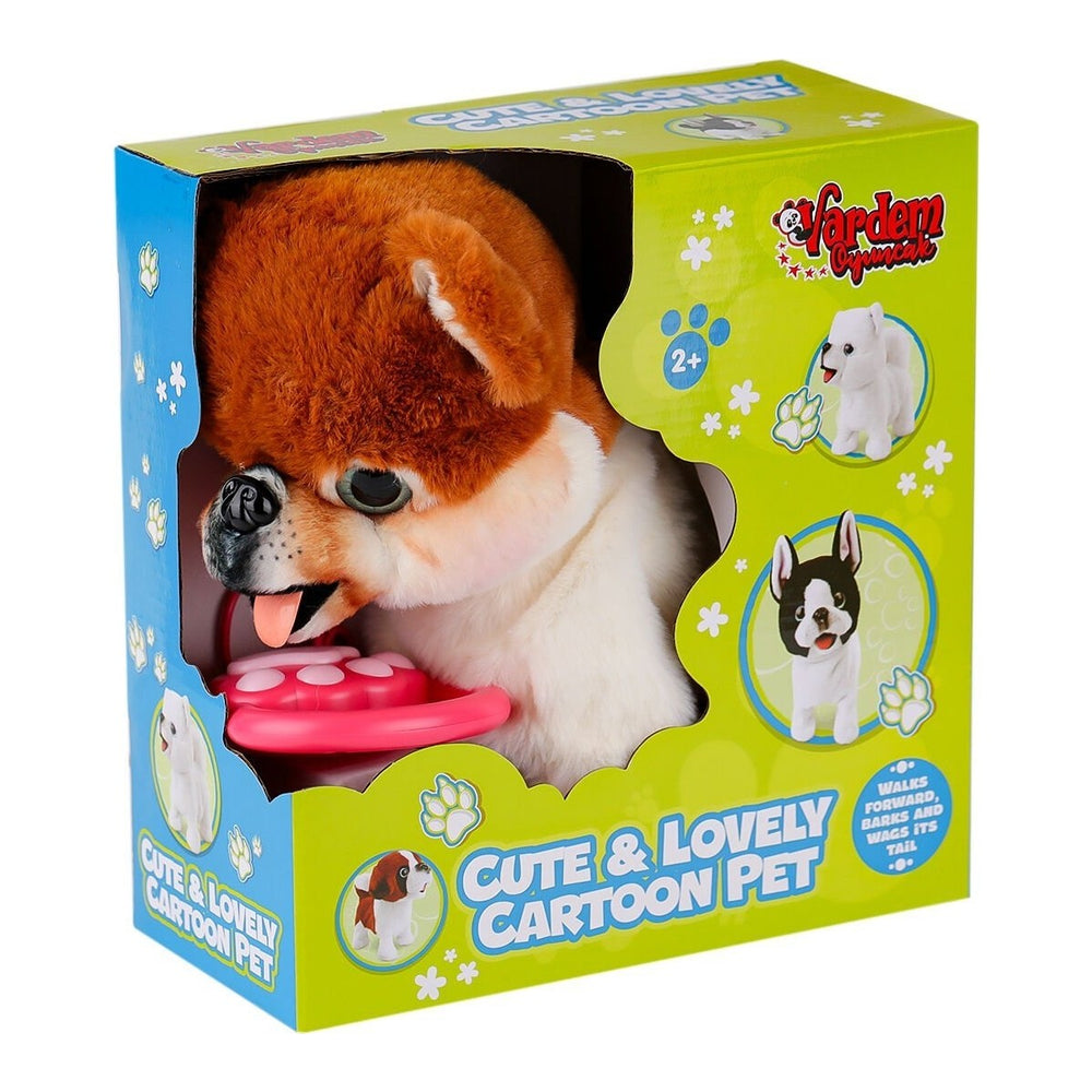 Vardem Peluş Tasmalı Yürüyen-Havlayan Pomeranian Köpek