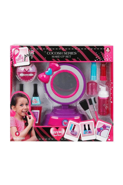 Pretty Pink Makyaj Aynalı Işıklı Oyuncak Çocuk Güzellik Seti