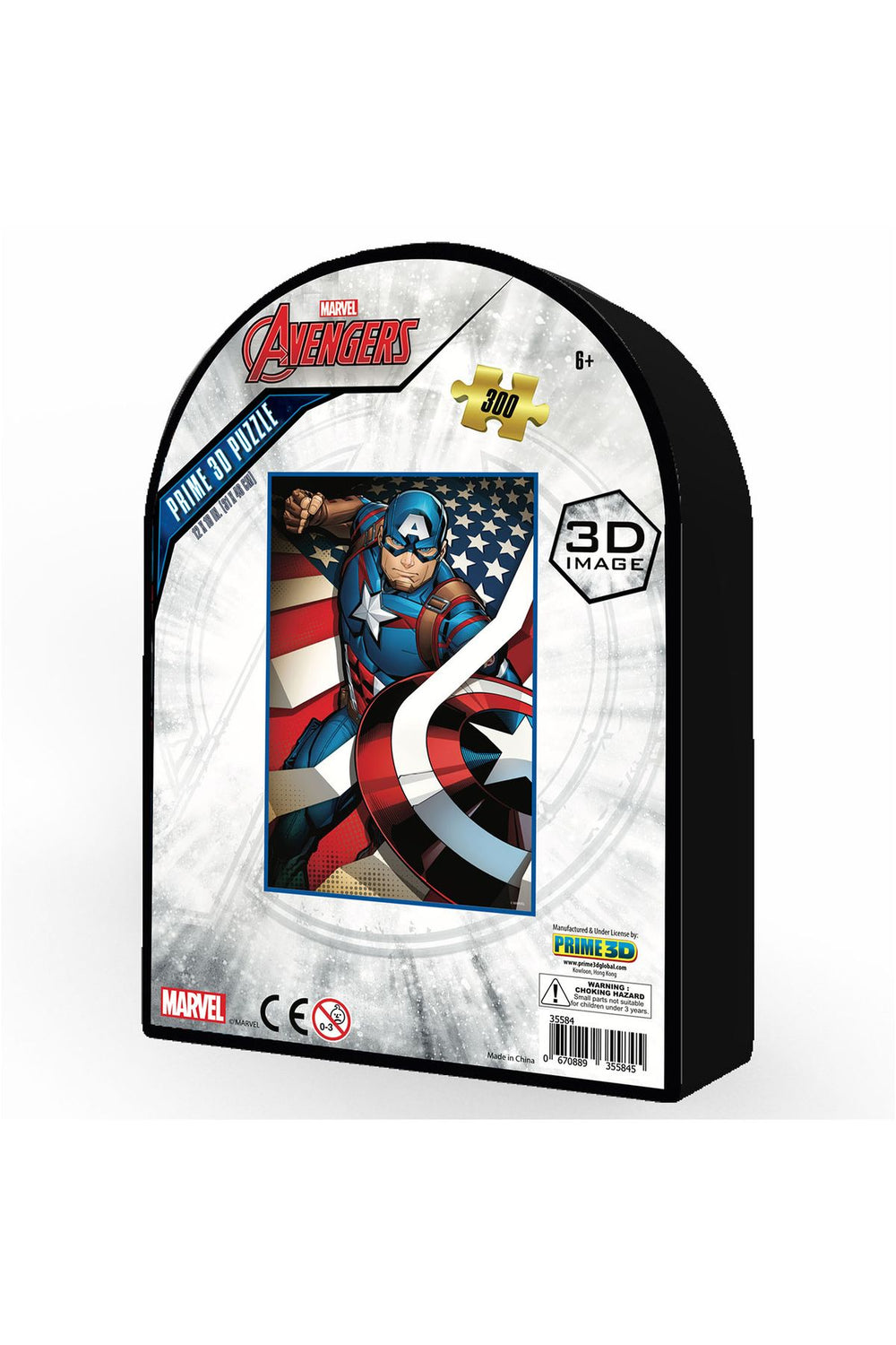Prime 3D - Captain America 300 Parça Puzzle 35584 - Metal Kutu