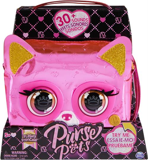 Purse Pets Fransız Bulldog Etkileşimli Göz Parlayan Hayvan Figürlü Çanta Pembe 6065582