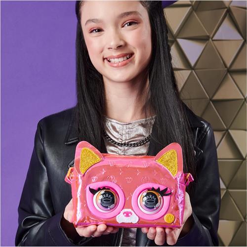 Purse Pets Fransız Bulldog Etkileşimli Göz Parlayan Hayvan Figürlü Çanta Pembe 6065582