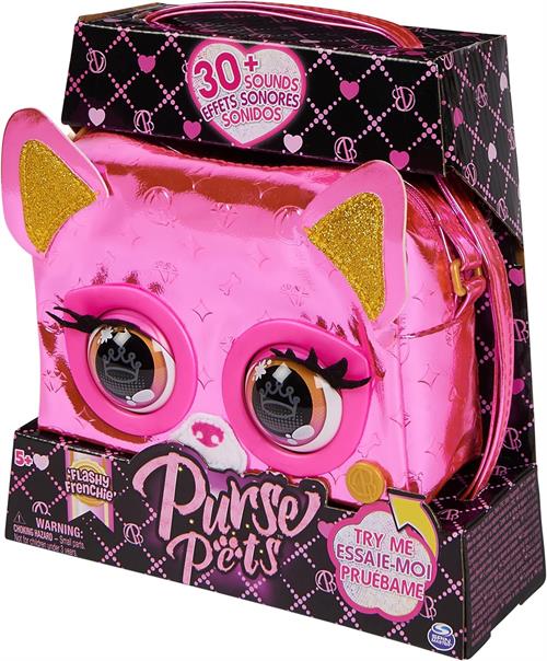 Purse Pets Fransız Bulldog Etkileşimli Göz Parlayan Hayvan Figürlü Çanta Pembe 6065582
