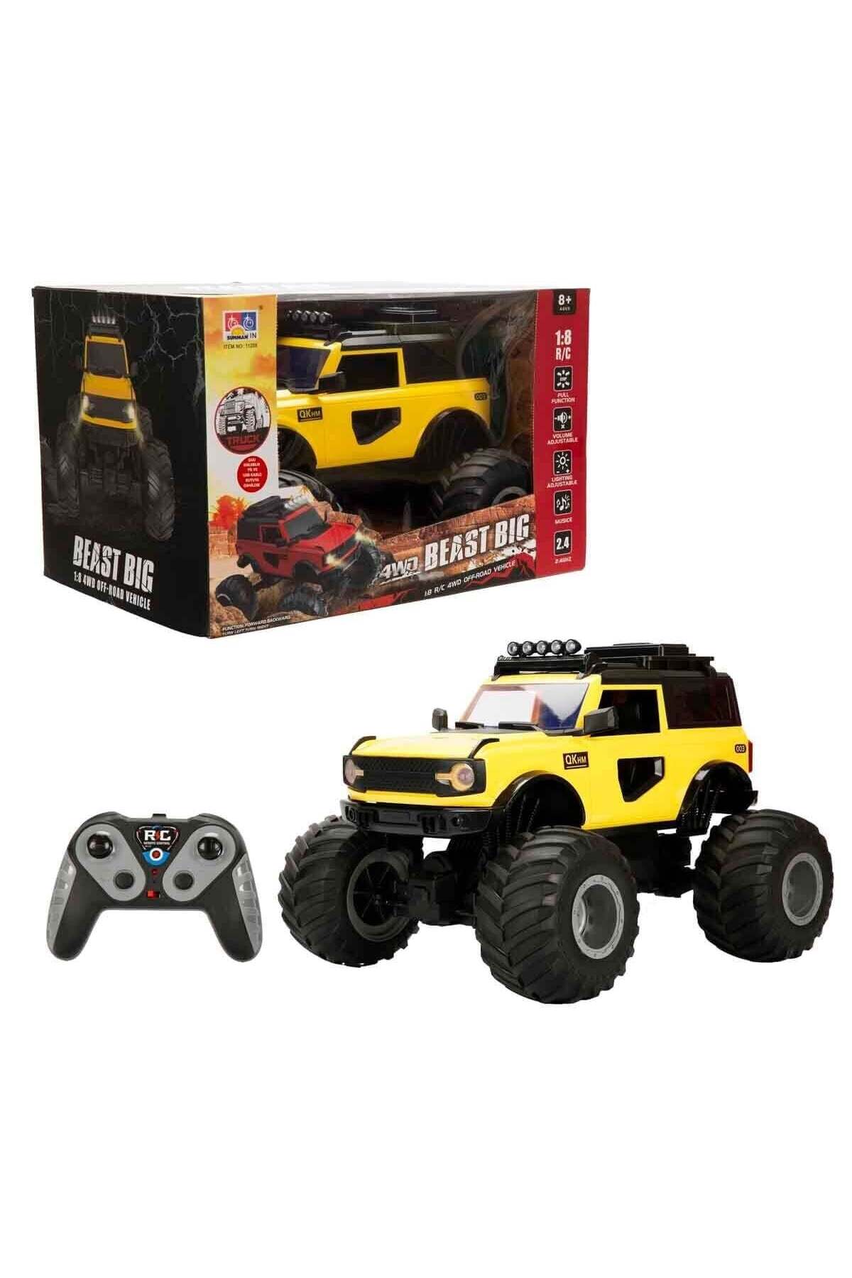 1:8 Sesli ve Işıklı Beast Big USB Şarjlı Uzaktan Kumandalı 4x4 Off Road Araba