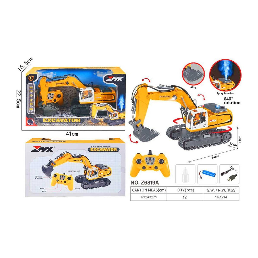 Pasifik Kumandalı Excavator Kepçe Z6819A 11CH F/f R/c 2.4ghz USB Spreyli Işıklı Şarjlı 1:18 3+
