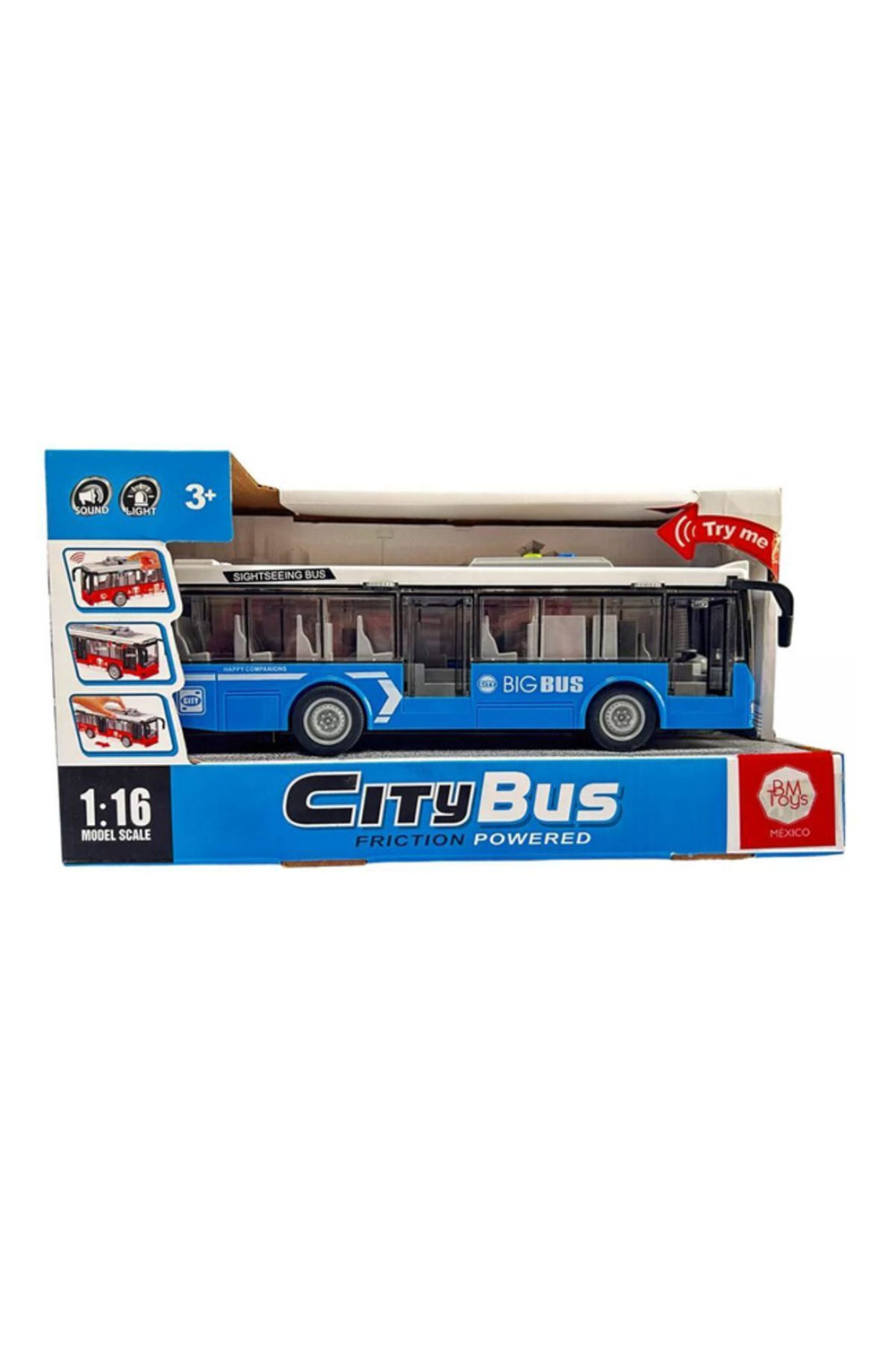 Ses ve Işıklı Oyuncak Şehir Otobüsü A1119-13 Mavi