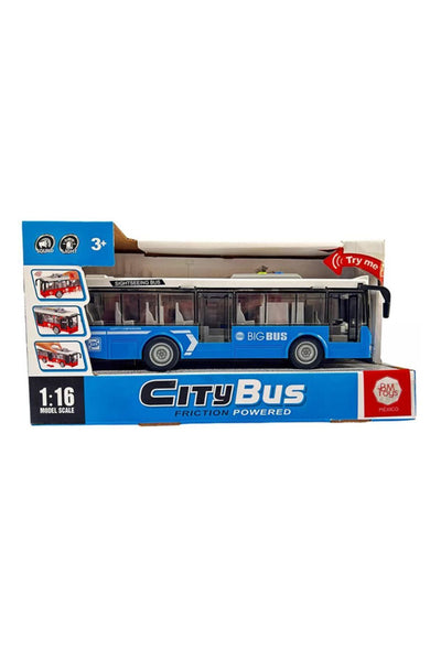 Ses ve Işıklı Oyuncak Şehir Otobüsü A1119-13 Mavi