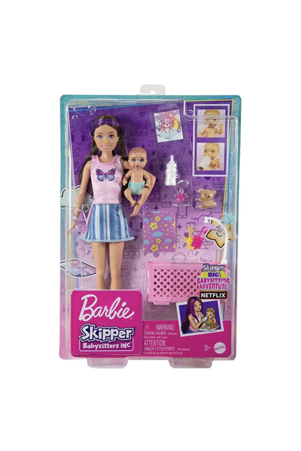 Skipper Bebek Bakıcısı™ bebekleri ve oyun seti, Skipper bebek, beşik ve aksesuarlar HJY33