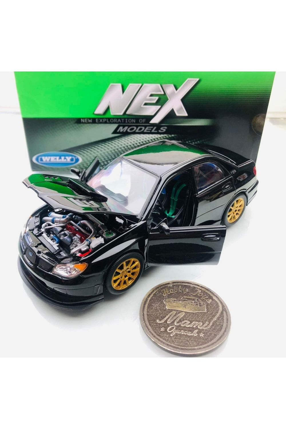 Subaru Impreza Wrx Sti Black 1:24 Ölçek Welly Marka
